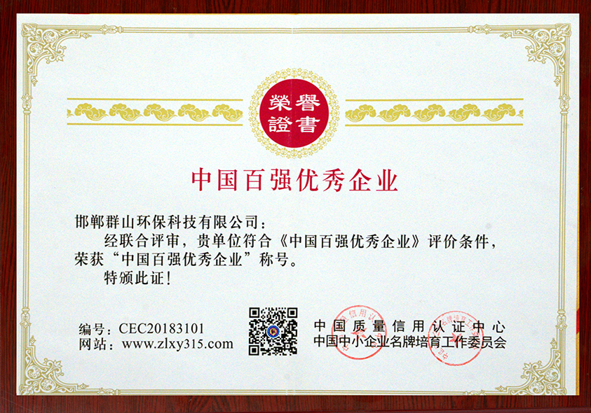 中國百強(qiáng)優(yōu)秀企業(yè)